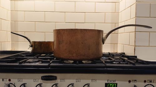MASSIVE 1889 VICTORIAN COPPER SAUCEPAN MADE BY ELKINGTON AND CO FOR THE RED STAR SHIPPING LINE - ADDITIONAL PHOTO 15