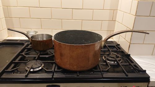 MASSIVE 1889 VICTORIAN COPPER SAUCEPAN MADE BY ELKINGTON AND CO FOR THE RED STAR SHIPPING LINE - ADDITIONAL PHOTO 16
