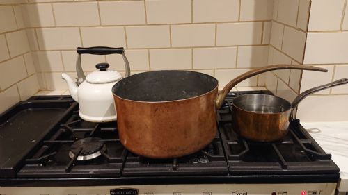 MASSIVE 1889 VICTORIAN COPPER SAUCEPAN MADE BY ELKINGTON AND CO FOR THE RED STAR SHIPPING LINE - ADDITIONAL PHOTO 18