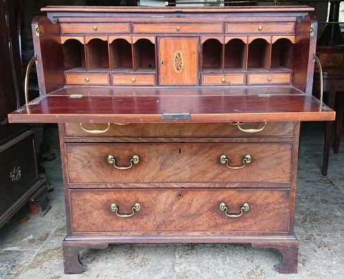 18TH CENTURY GEORGE III PERIOD MAHOGANY ANTIQUE SECRETAIRE CHEST OF DRAWERS - ADDITIONAL PHOTO 1