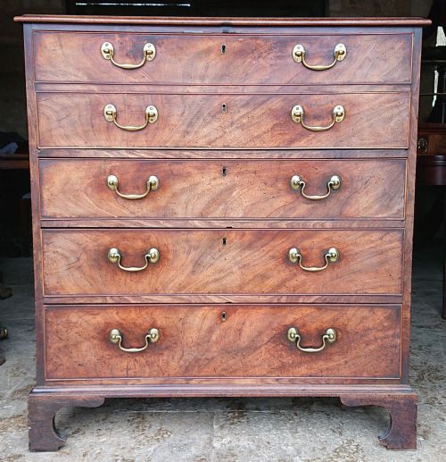 18TH CENTURY GEORGE III PERIOD MAHOGANY ANTIQUE SECRETAIRE CHEST OF DRAWERS - ADDITIONAL PHOTO 2