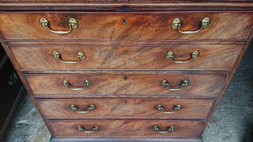 18TH CENTURY GEORGE III PERIOD MAHOGANY ANTIQUE SECRETAIRE CHEST OF DRAWERS - ADDITIONAL PHOTO 4
