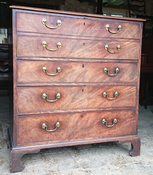 18TH CENTURY GEORGE III PERIOD MAHOGANY ANTIQUE SECRETAIRE CHEST OF DRAWERS - ADDITIONAL PHOTO 5