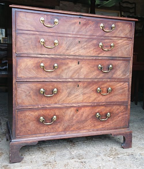 18TH CENTURY GEORGE III PERIOD MAHOGANY ANTIQUE SECRETAIRE CHEST OF DRAWERS - ADDITIONAL PHOTO 6