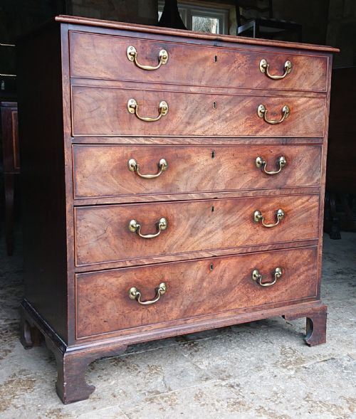 18TH CENTURY GEORGE III PERIOD MAHOGANY ANTIQUE SECRETAIRE CHEST OF DRAWERS - ADDITIONAL PHOTO 7