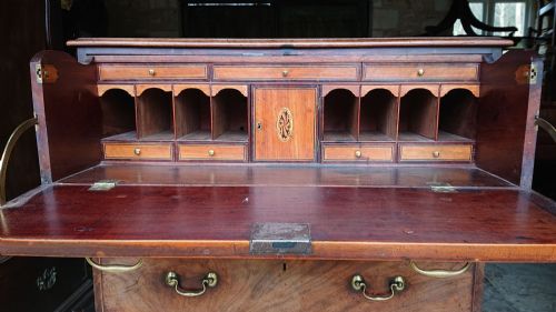 18TH CENTURY GEORGE III PERIOD MAHOGANY ANTIQUE SECRETAIRE CHEST OF DRAWERS - ADDITIONAL PHOTO 8