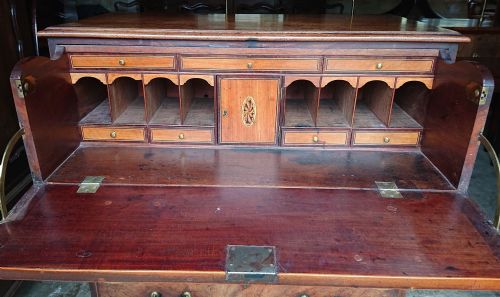 18TH CENTURY GEORGE III PERIOD MAHOGANY ANTIQUE SECRETAIRE CHEST OF DRAWERS - ADDITIONAL PHOTO 9