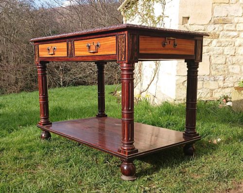 VERY FINE 19TH CENTURY EXHIBITION QUALITY LIBRARY TABLE - ADDITIONAL PHOTO 1