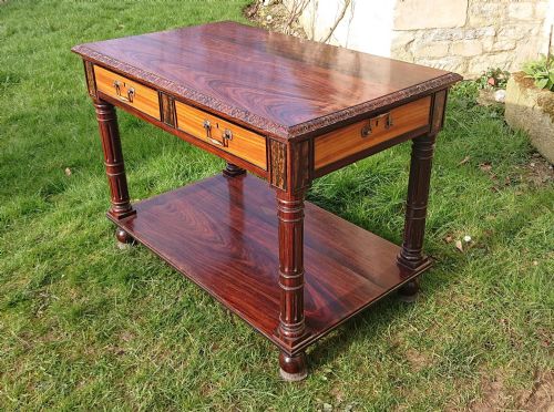 VERY FINE 19TH CENTURY EXHIBITION QUALITY LIBRARY TABLE - ADDITIONAL PHOTO 3