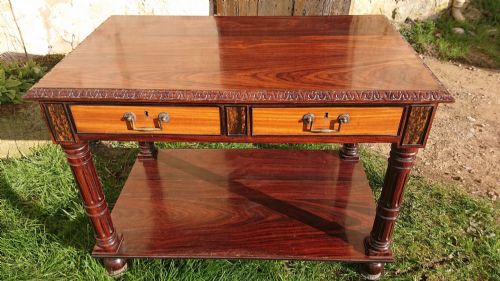 VERY FINE 19TH CENTURY EXHIBITION QUALITY LIBRARY TABLE - ADDITIONAL PHOTO 8