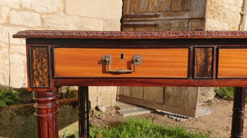 VERY FINE 19TH CENTURY EXHIBITION QUALITY LIBRARY TABLE - ADDITIONAL PHOTO 12
