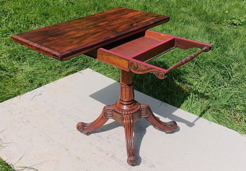 ANTIQUE CARD TABLE ATTRIBUTED TO T G SEDDON - ADDITIONAL PHOTO 9
