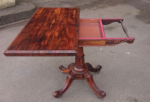 ANTIQUE CARD TABLE ATTRIBUTED TO T G SEDDON - ADDITIONAL PHOTO 14