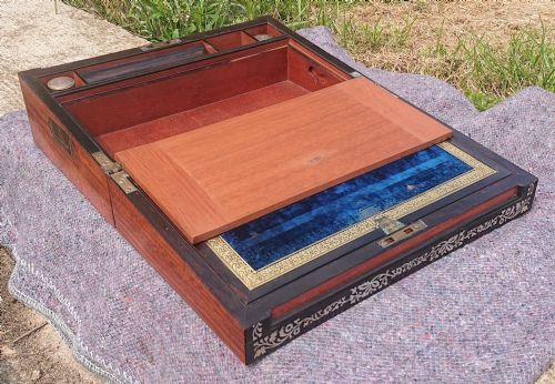 EXCELLENT QUALITY 19TH CENTURY WRITING SLOPE - ADDITIONAL PHOTO 11
