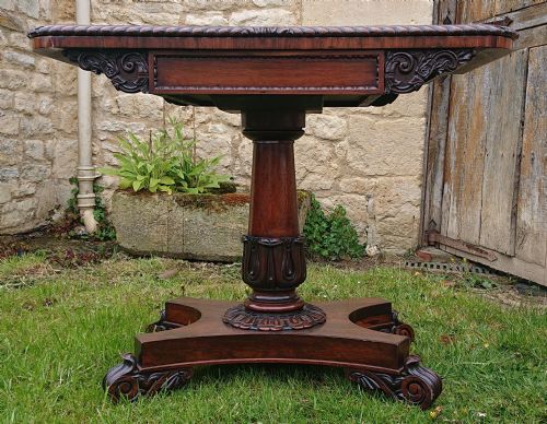 EARLY NINETEENTH CENTURY GEORGE IV PERIOD ANTIQUE CARD TABLE - ADDITIONAL PHOTO 1