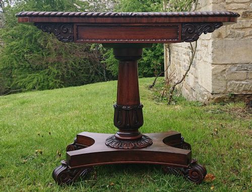 EARLY NINETEENTH CENTURY GEORGE IV PERIOD ANTIQUE CARD TABLE - ADDITIONAL PHOTO 2