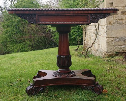 EARLY NINETEENTH CENTURY GEORGE IV PERIOD ANTIQUE CARD TABLE - ADDITIONAL PHOTO 3
