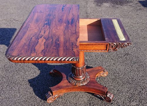EARLY NINETEENTH CENTURY GEORGE IV PERIOD ANTIQUE CARD TABLE - ADDITIONAL PHOTO 4