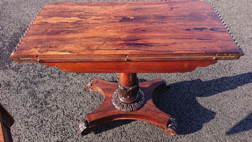 EARLY NINETEENTH CENTURY GEORGE IV PERIOD ANTIQUE CARD TABLE - ADDITIONAL PHOTO 6