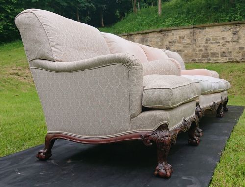 HOWARD AND SONS DEEP SEATED SPECIAL BRIDGEWATER SET OF TWO CHAIRS AND A SOFA STANDING ON BALL AND CLAW FEET - ADDITIONAL PHOTO 12