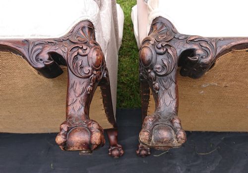 HOWARD AND SONS DEEP SEATED SPECIAL BRIDGEWATER SET OF TWO CHAIRS AND A SOFA STANDING ON BALL AND CLAW FEET - ADDITIONAL PHOTO 17