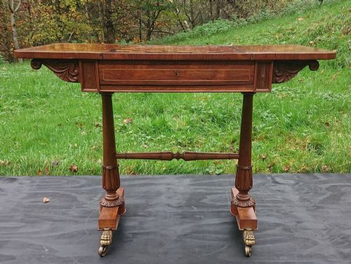 EARLY 19TH CENTURY REGENCY GAMES TABLE WITH REMOVABLE CHESS AND BACKGAMMON BOARDS ATTRIBUTED TO GILLOWS - ADDITIONAL PHOTO 1