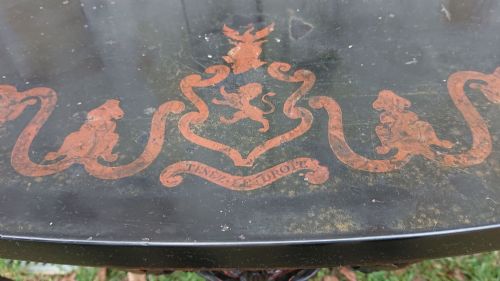 LARGE SCALE COUNTRY HOUSE CONSOLE TABLE WITH CLIFTON FAMILY COAT OF ARMS FOR LYTHAM HALL - ADDITIONAL PHOTO 3