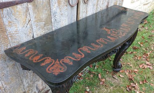 LARGE SCALE COUNTRY HOUSE CONSOLE TABLE WITH CLIFTON FAMILY COAT OF ARMS FOR LYTHAM HALL - ADDITIONAL PHOTO 11
