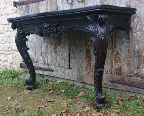 LARGE SCALE COUNTRY HOUSE CONSOLE TABLE WITH CLIFTON FAMILY COAT OF ARMS FOR LYTHAM HALL - ADDITIONAL PHOTO 12