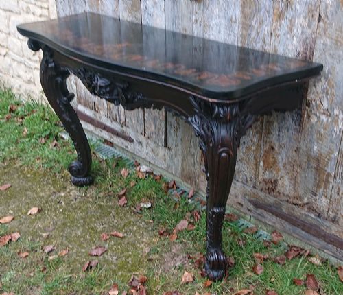 LARGE SCALE COUNTRY HOUSE CONSOLE TABLE WITH CLIFTON FAMILY COAT OF ARMS FOR LYTHAM HALL - ADDITIONAL PHOTO 15