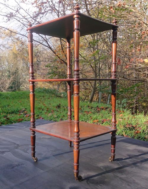 UNSUALLY SMALL AND USEFUL EARLY NINETEENTH CENTURY ANTIQUE WHATNOT - ADDITIONAL PHOTO 1