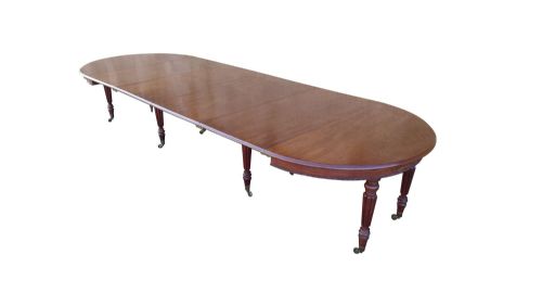 EARLY 19TH CENTURY EXTENDING MAHOGANY ANTIQUE DINING TABLE MADE BY AND STAMPED GILLOWS LANCASTER - ADDITIONAL PHOTO 1