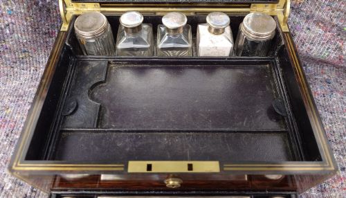 NINETEENTH CENTURY COROMANDEL VANITY CASE DRESSING BOX MADE BY H MITCHELL OF 168 OXFORD STREET LONDON - ADDITIONAL PHOTO 14
