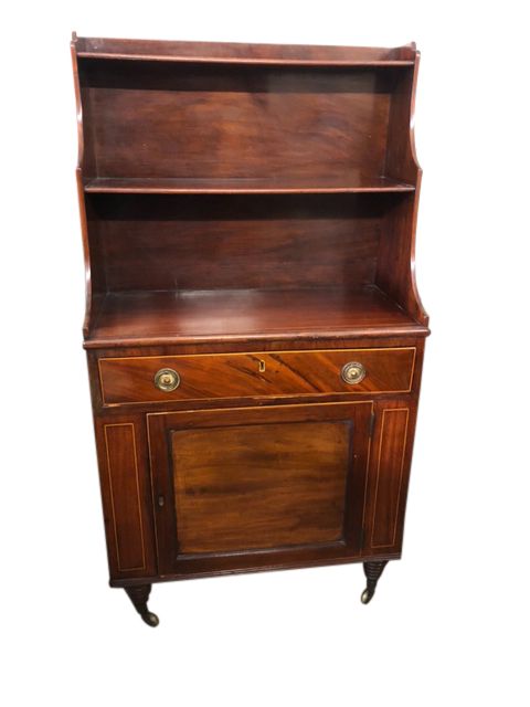 A Regency inlaid mahogany waterfall bookcase circa 1820