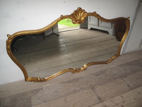 french gilded overmantel mirror - CATEGORY: ANTIQUE MIRRORS - DATED 1920