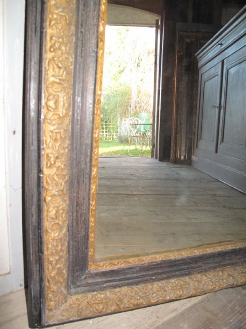 EBONISED AND GILDED FRENCH MIRROR 19THC - ADDITIONAL PHOTO 6