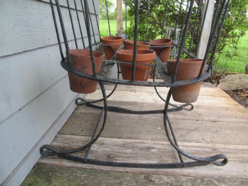 CRADLE WROUGHT IRON BLACKSMITH MADE C 1890 - ADDITIONAL PHOTO 1