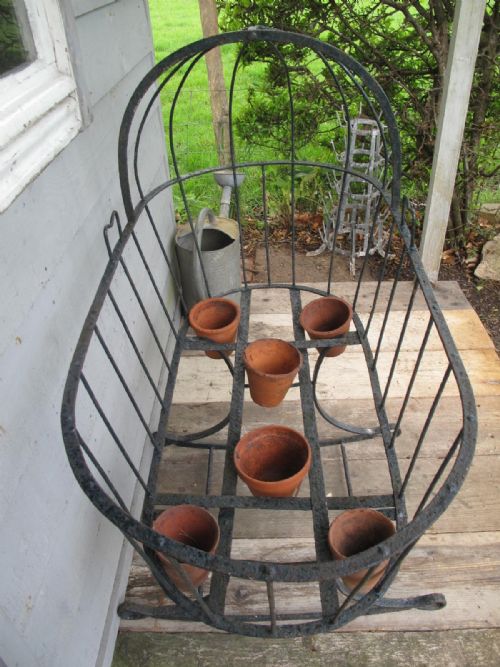 CRADLE WROUGHT IRON BLACKSMITH MADE C 1890 - ADDITIONAL PHOTO 3