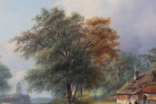 JOHANNES PETRUS VAN VELZEN LANDSCAPE 19TH C - ADDITIONAL PHOTO 5