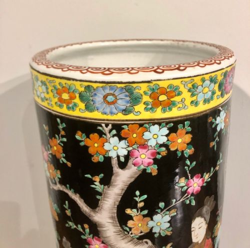 JAPANESE LARGE CYLINDRICAL VASE 19THC - ADDITIONAL PHOTO 3