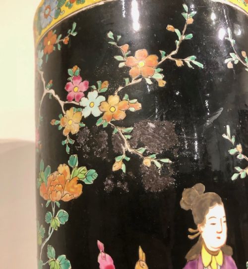 JAPANESE LARGE CYLINDRICAL VASE 19THC - ADDITIONAL PHOTO 5