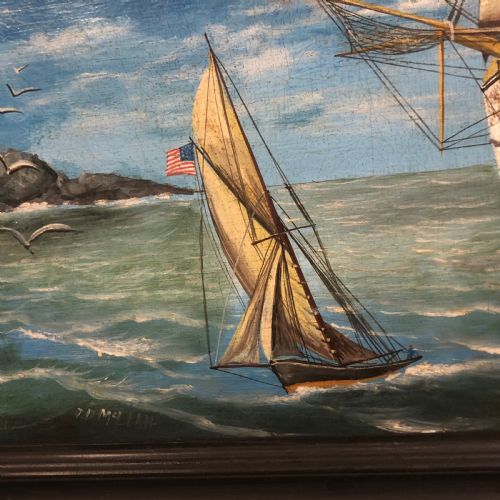 A PAIR OF OIL ON CANVAS OF HMS TRIUMPH 18871888 - ADDITIONAL PHOTO 3