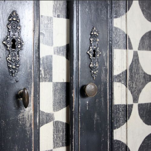 FRENCH BUFFET BLACK AND WHITE DESIGN C 1800 - ADDITIONAL PHOTO 3