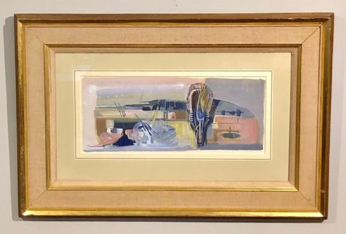 painting birth john bolam mixed media water colour pen ink - CATEGORY: ANTIQUE ART - DATED 1950