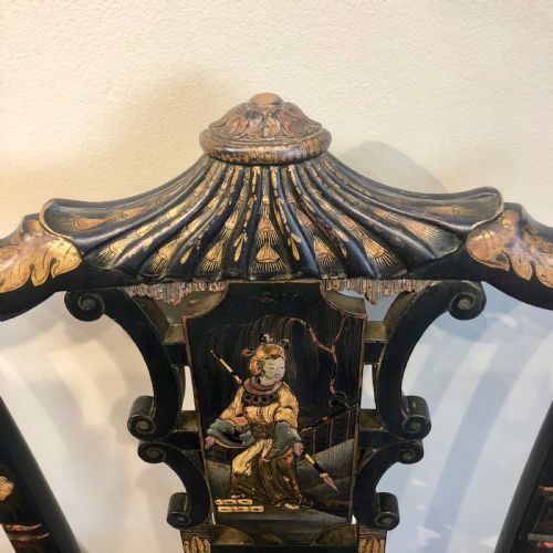 PAIR OF HIGH REGENCY LAQUER CHAIRS IN THE CHINESE STYLE - ADDITIONAL PHOTO 2