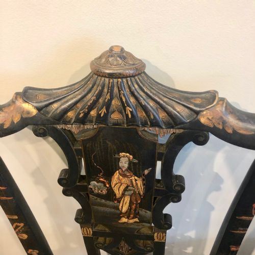PAIR OF HIGH REGENCY LAQUER CHAIRS IN THE CHINESE STYLE - ADDITIONAL PHOTO 4
