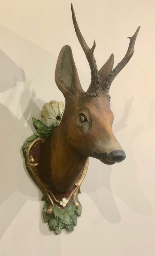 SWEDISH PAINTED FOLK ART DEER WITH ANTLERS C 1880 - ADDITIONAL PHOTO 4
