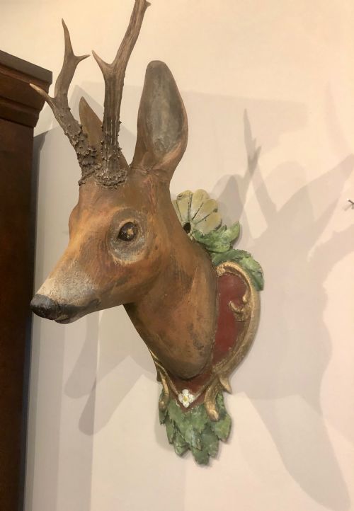 SWEDISH PAINTED FOLK ART DEER WITH ANTLERS C 1880 - ADDITIONAL PHOTO 6
