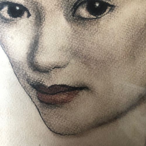 PORTRAIT OF A YOUNG WOMAN MARCEL DYF PASTEL - ADDITIONAL PHOTO 3