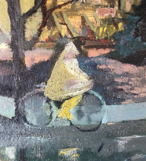 CYCLES AT NIGHT CAMDEN OIL ON BOARD - ADDITIONAL PHOTO 3